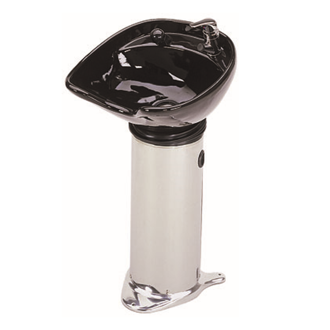 20B Pedestal Shampoo Backwash Sidewash System, Black Bowl